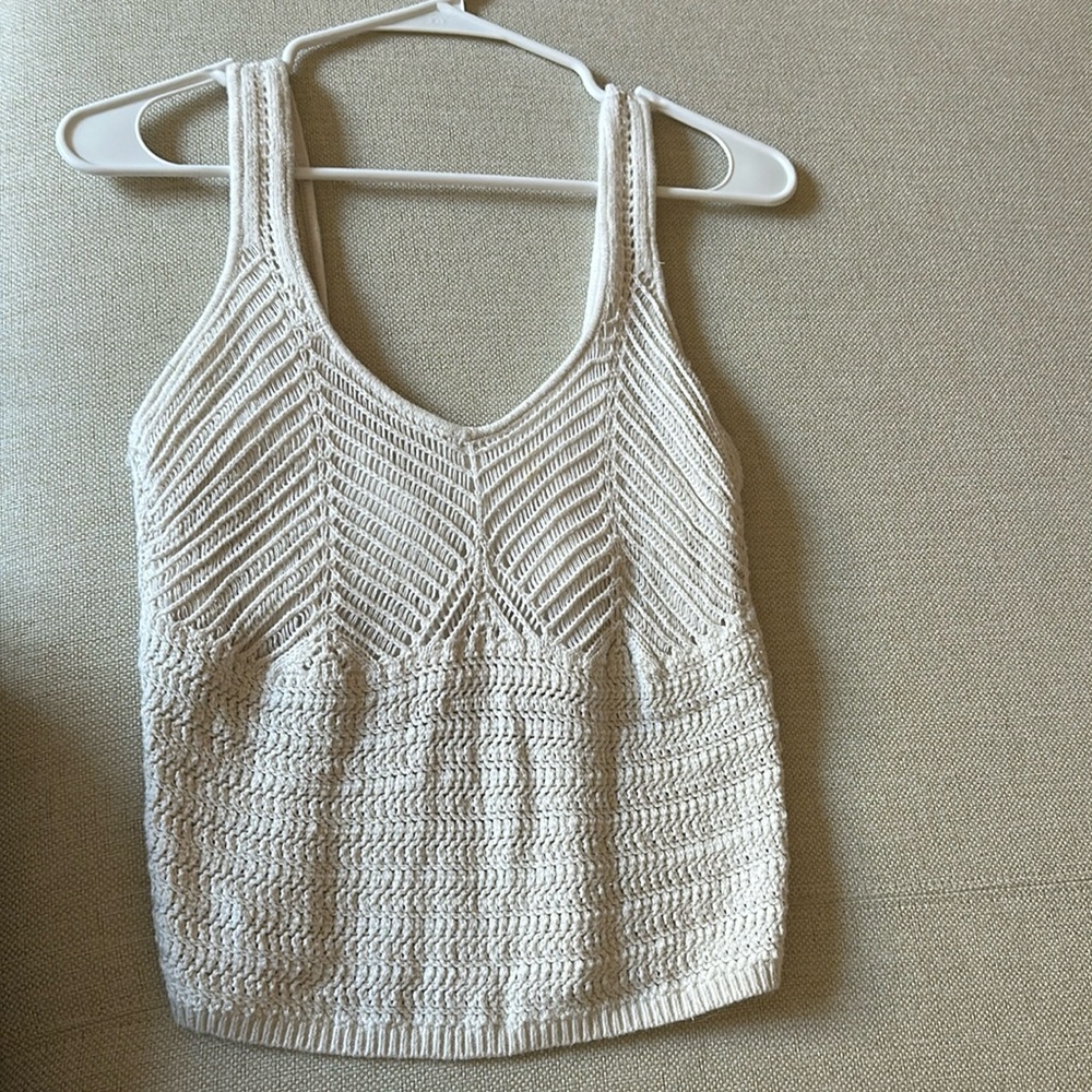 Abercrombie & Fitch White Crochet Tank Top - M
